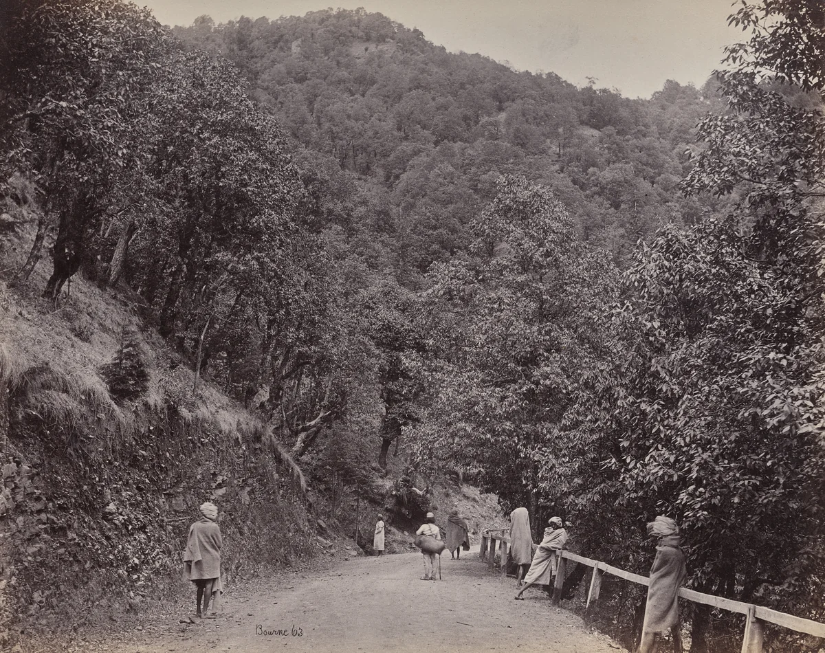 Shimla. The Mall or Principal by Samuel Bourne, photograph, 1863-1870