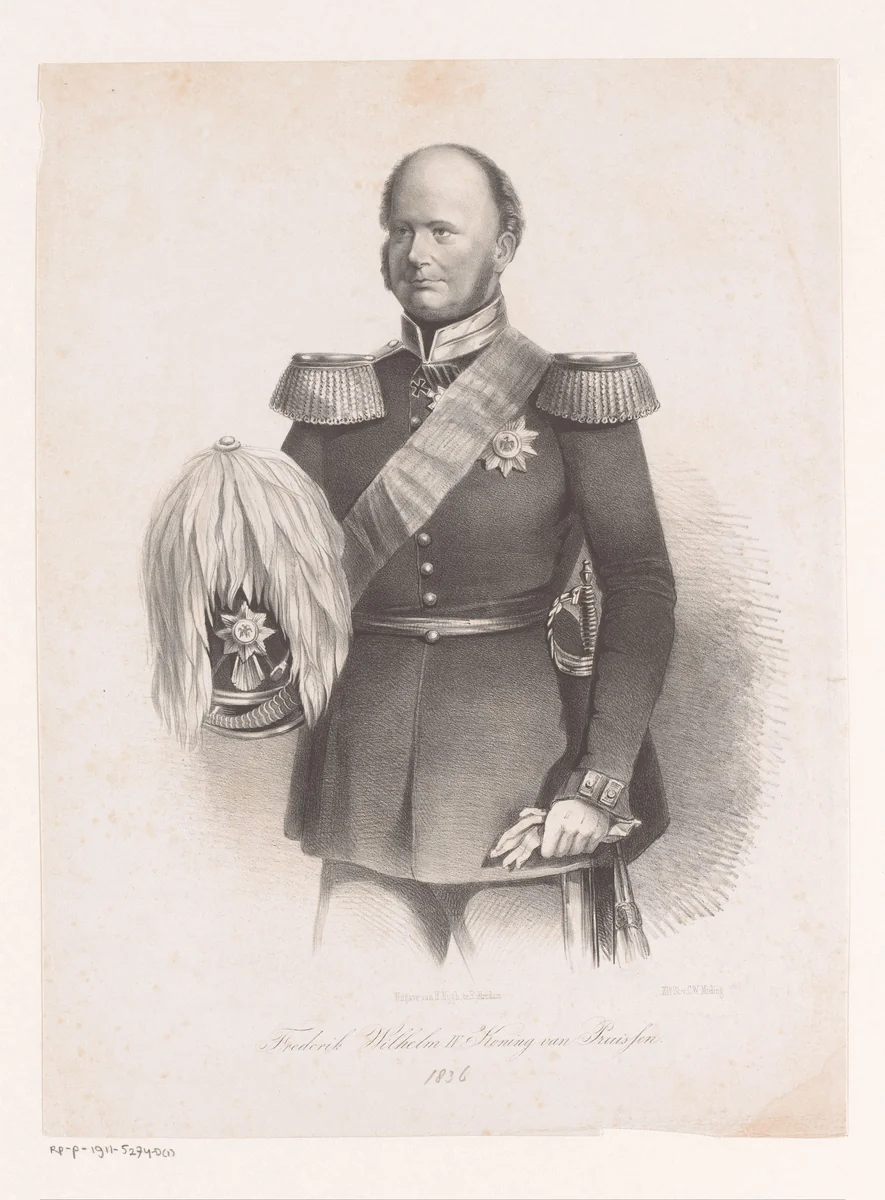 Portret van Frederik Willem IV van Pruisen by anonymous, print, 1847-1865