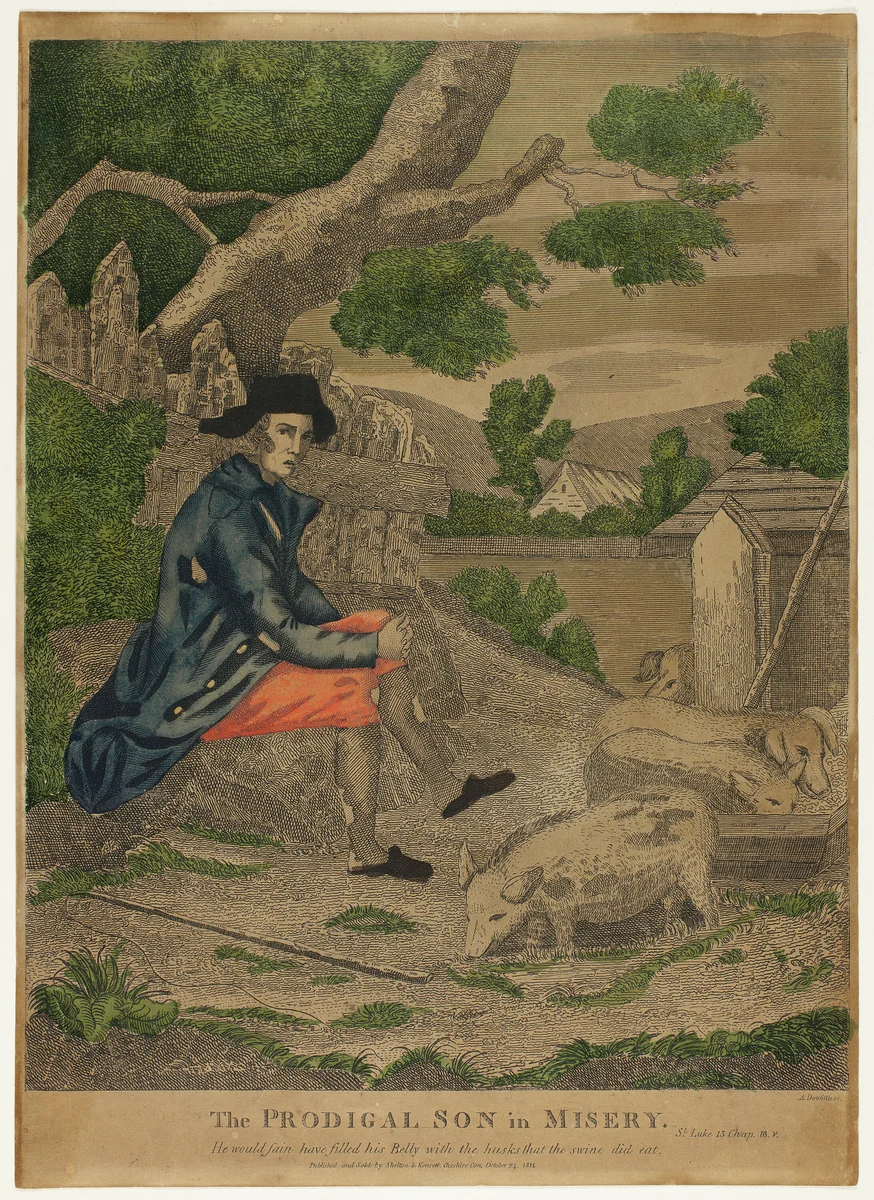 The Prodigal Son in Misery by Amos Doolittle, print, 1774-1832