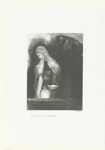 De heilige en de distel by Odilon Redon, print, 1891