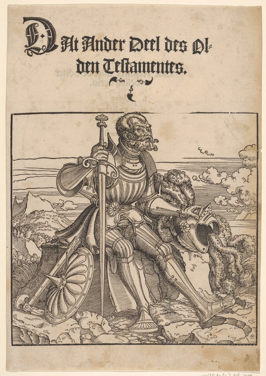 Joshua, from De Biblie uth der uthlegginge Doctoris Martini Luthers by Erhard Altdorfer, print, 1530-1535