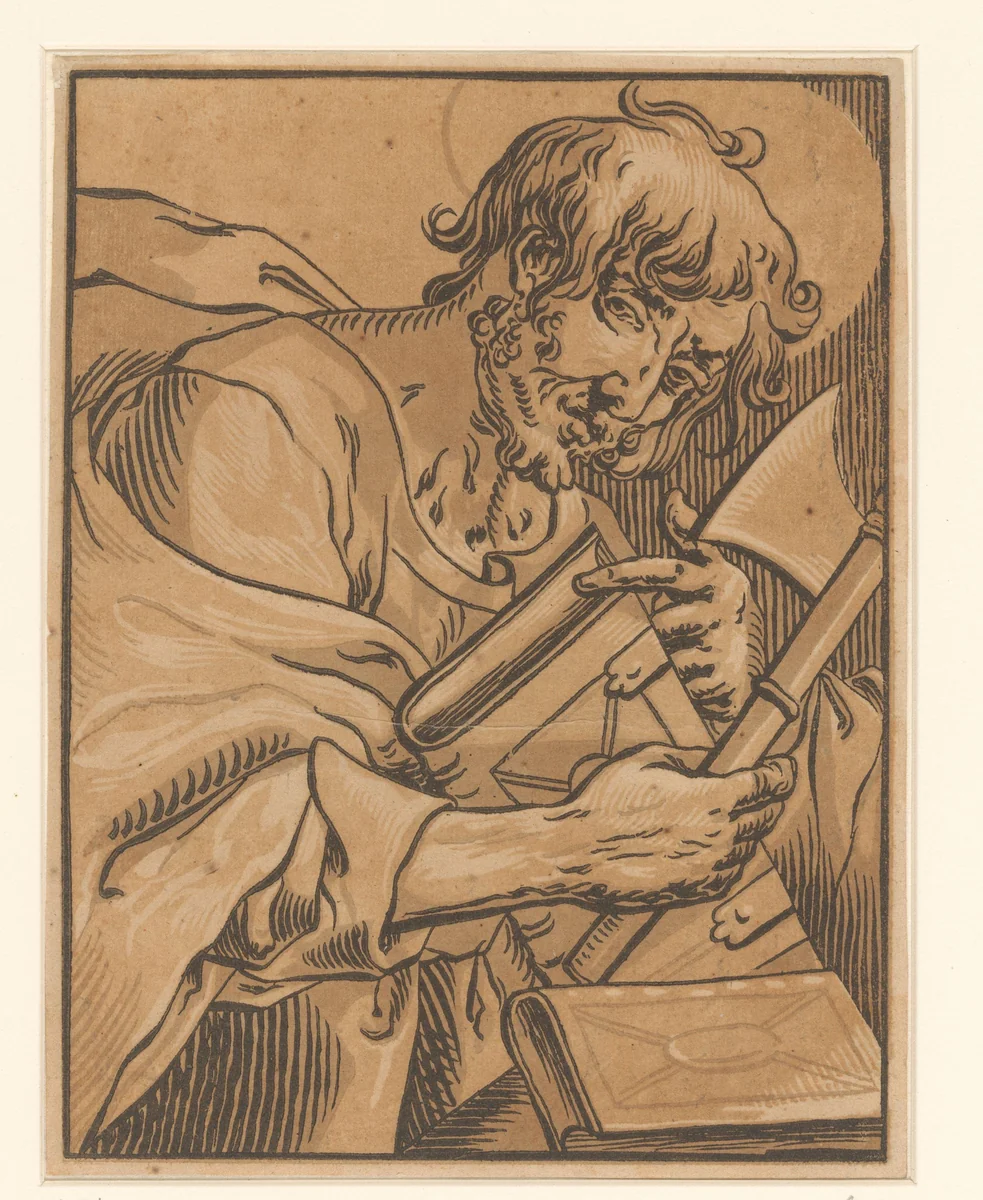 Apostel Mattias by Ludwig Büsinck, print, 1600-1669