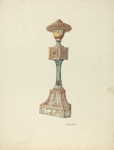 Ceremonial Candlestick (Ecclesiastical Furniture) by William Kieckhofel, index of american design, 1941