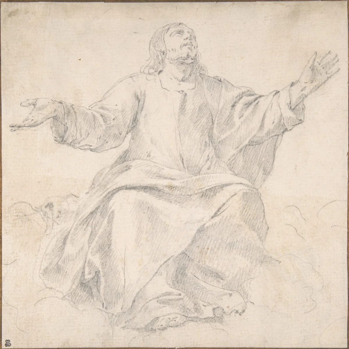 Study for Christ as Mediator by Jean Daret, drawing, 1620-1670