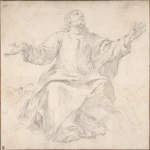 Study for Christ as Mediator by Jean Daret, drawing, 1620-1670