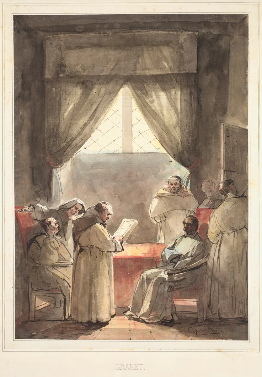 The Monks by François Marius Granet, drawing, 1797-1835