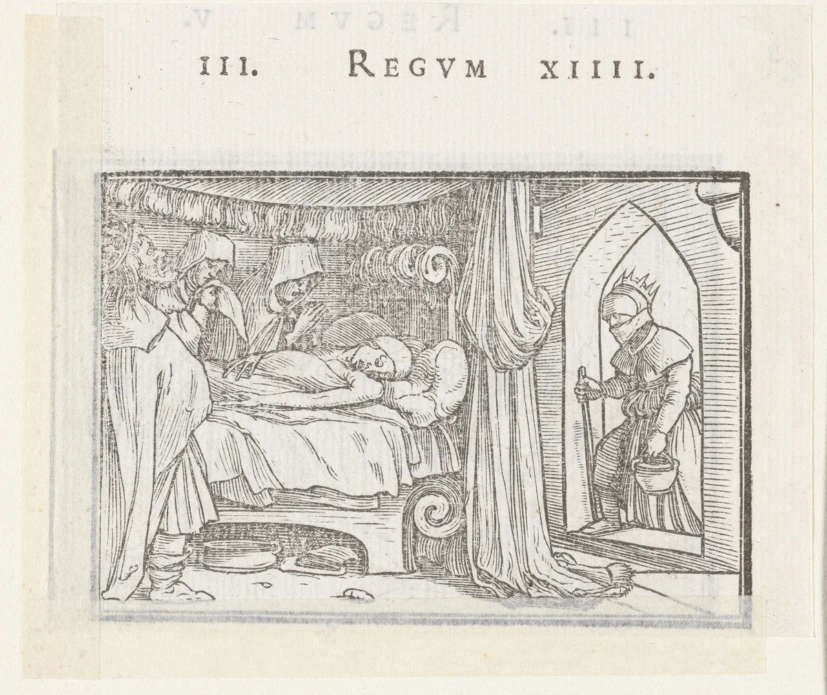 Dood van Abia by Hans Holbein, print, 1538