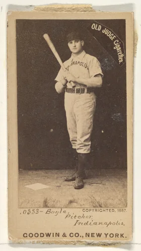 Boyle, Pitcher, Indianapolis, from the Old Judge series (N172) for Old Judge Cigarettes by Goodwin & Company, photograph, 1887