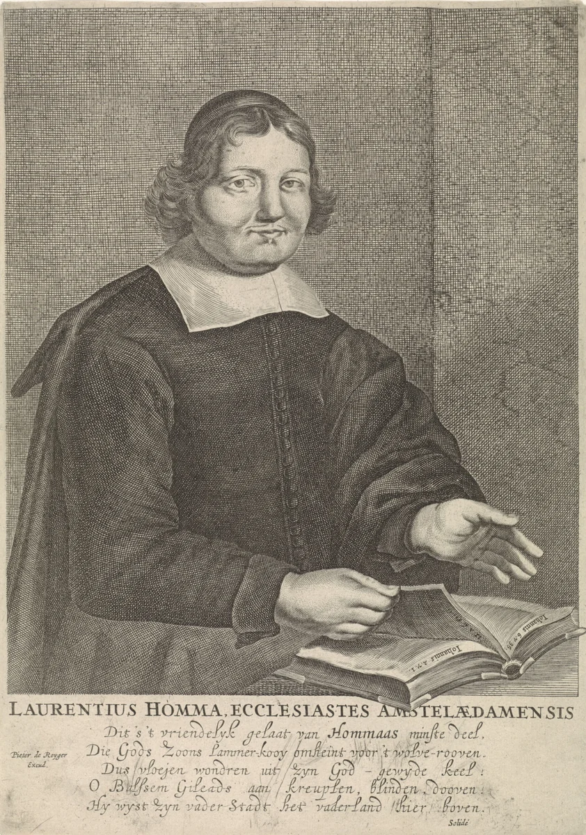 Portret van Laurentius Homma by anonymous, print, 1661-1700