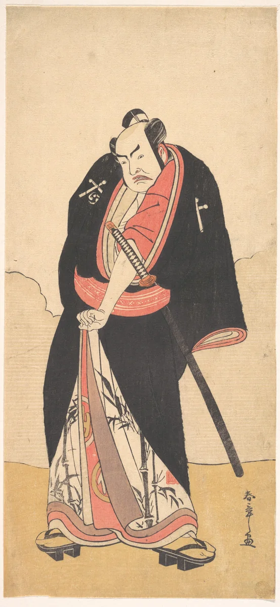 Kabuki Actor Nakamura Sukegorō II as Kaminari Shōkurō by Katsukawa Shunshô (勝川春章), print, 1780