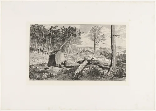 Simplicius in the Wilderness (Simplicius in der Waldeinöde) from Intermezzi, Opus IV by Max Klinger, print, 1881