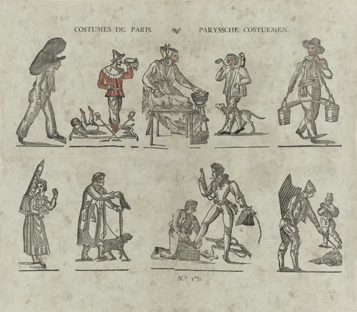 Costumes de Paris / Paryssche costuemen by Philippus Jacobus Brepols, print, 1800-1833