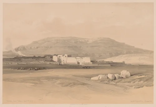 Egypt and Nubia: Volume II - No. 20, Medinet Abou, Thebes by Louis Haghe, print, 1838