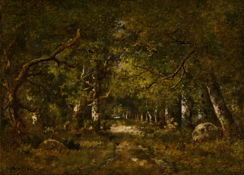 Forest Scene by Narcisse Diaz de la Peña, painting, 1874