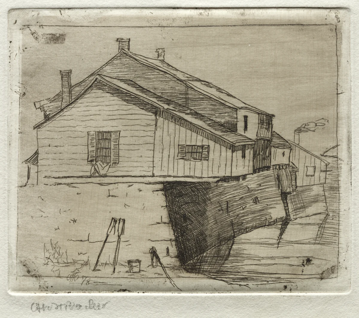 Cottages, Cleveland by Otto H. Bacher, print, 1878