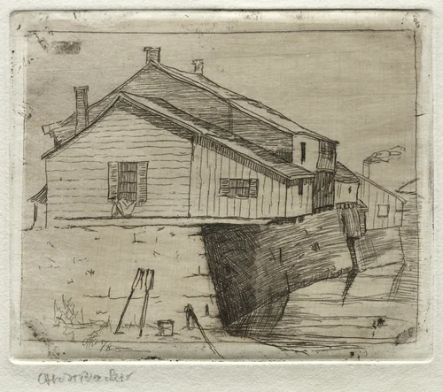 Cottages, Cleveland by Otto H. Bacher, print, 1878