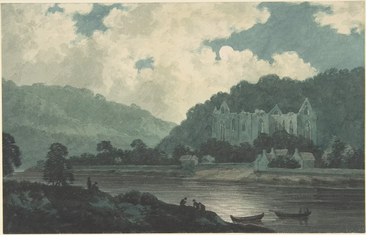Tintern Abbey by moonlight by John Smith, drawing, 1784-1794