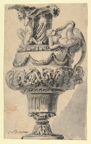 Design for a Ewer by Jean Charles Delafosse, drawing, 1734-1791