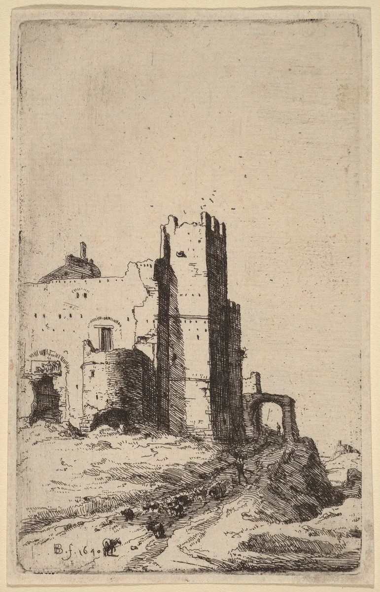The Town of Leoni, near Frascati by Bartholomeus Breenbergh, print, 1640
