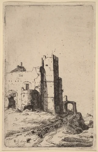 The Town of Leoni, near Frascati by Bartholomeus Breenbergh, print, 1640