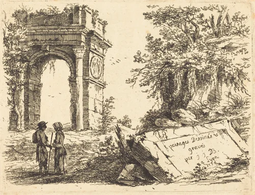 Triumphal Arch by Jean Jacques de Boissieu, print, 1759