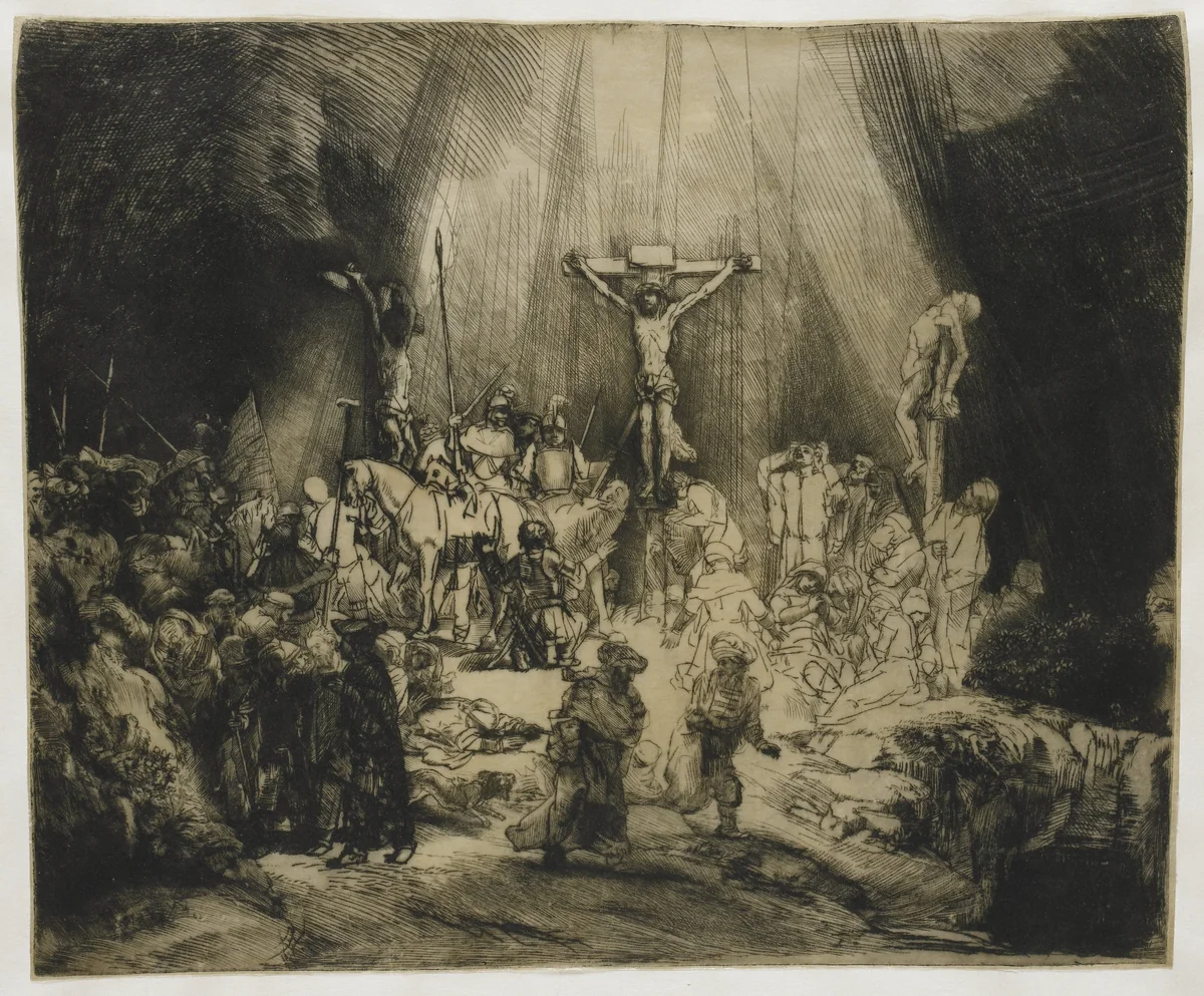 The Three Crosses by Rembrandt van Rijn, print, 1653
