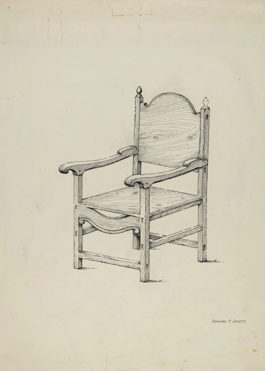 Chair (Scale Drawing) by Edward Jewett, index of american design, 1936