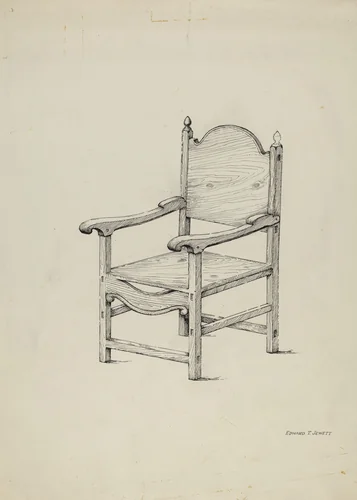 Chair (Scale Drawing) by Edward Jewett, index of american design, 1936