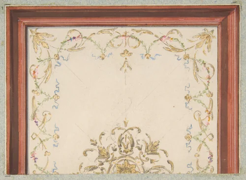 Design for a ceiling by Jules-Edmond-Charles Lachaise, drawing, 1850-1900