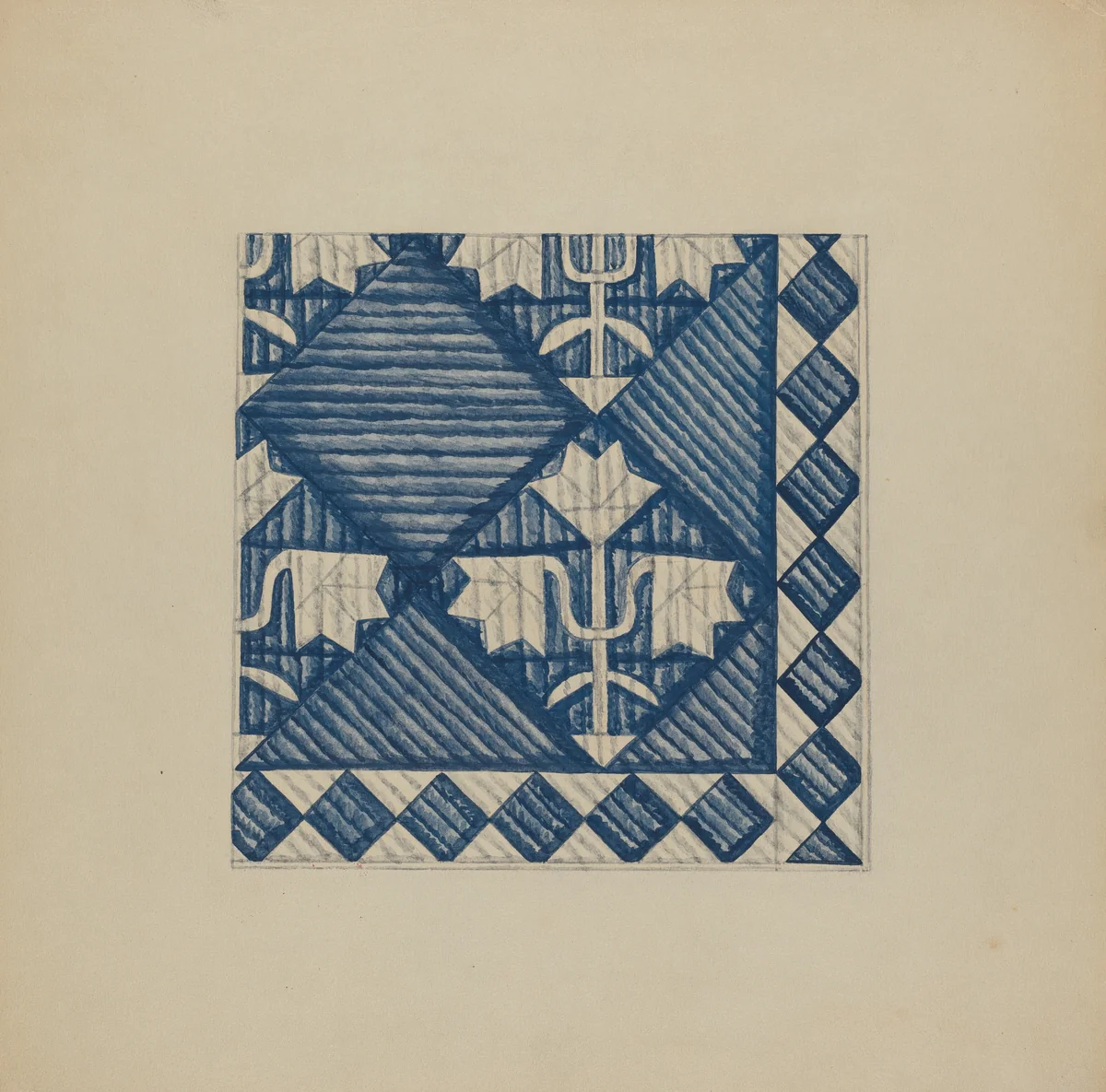 Quilt - Meadow Lily Variant by C.H. Hastings, index of american design, 1937