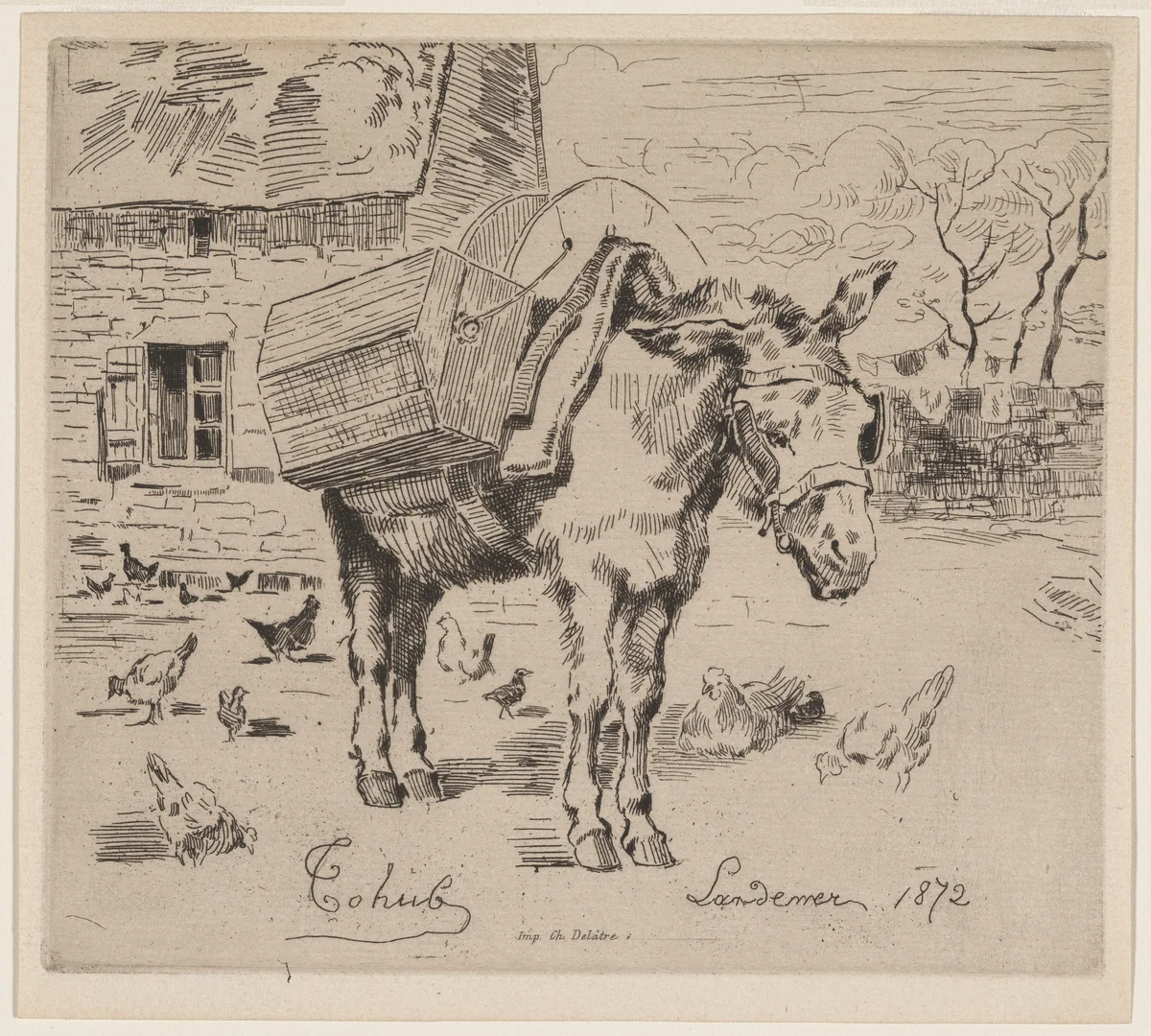 L'Anesse Marie-Jeanne by Félix-Hilaire Buhot, print, 1847-1898