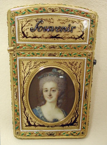 Souvenir with portrait of a woman by Gabriel Lebidois, metalwork, 1785-1786