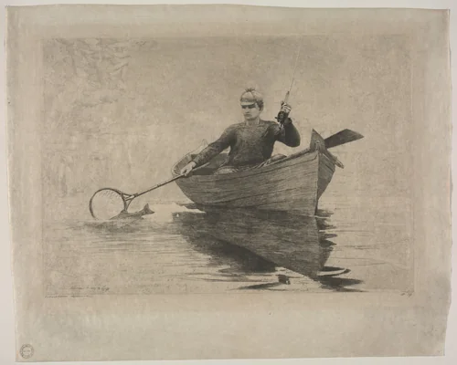 Fly Fishing by Winslow Homer, print, 1889
