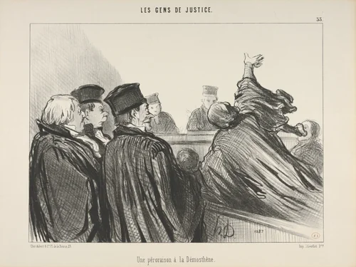 "Une péroraison à la Démosthène," plate 33 from Les Gens de Justice by Honoré Daumier, print, 1847