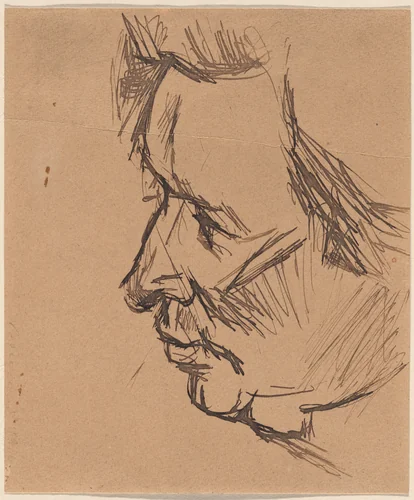 Study for Portrait of Ferrucio Busoni by Umberto Boccioni, drawing, 1916