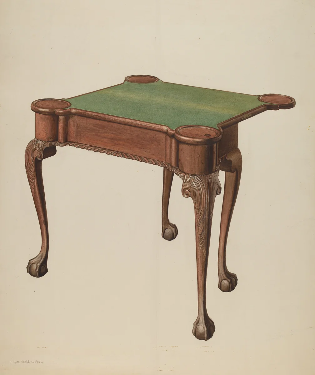 Card Table by M. Rosenshield-von-Paulin, index of american design, 1940