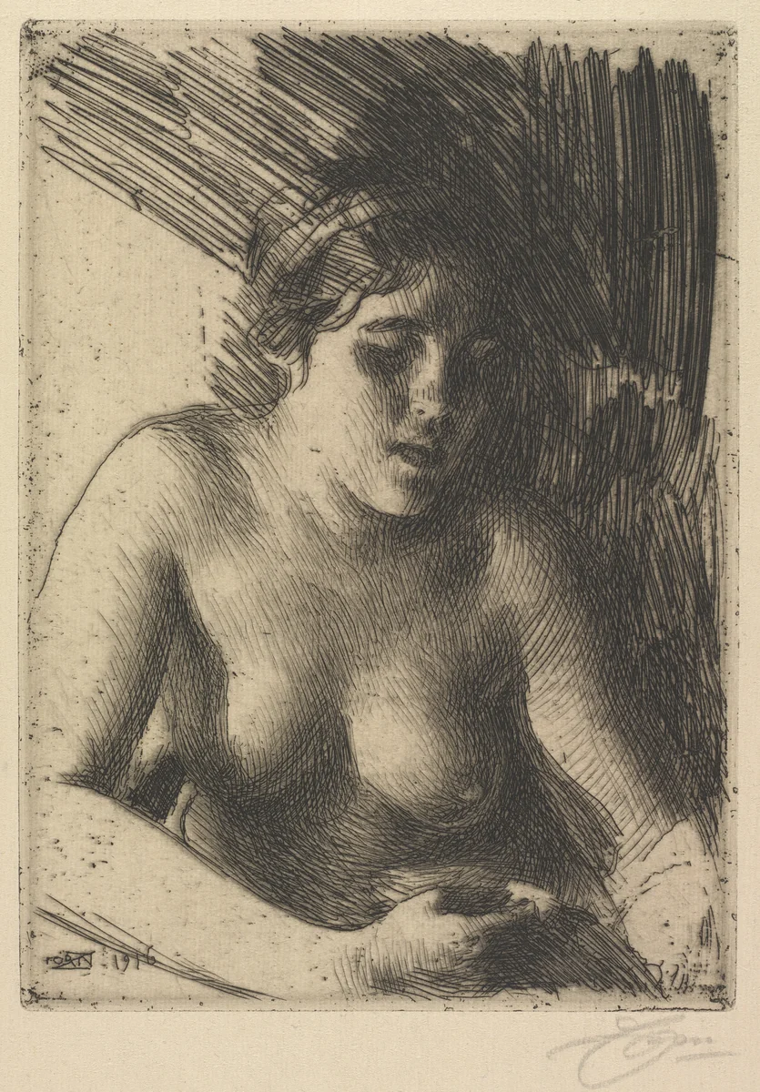 Bust by Anders Zorn, print, 1916