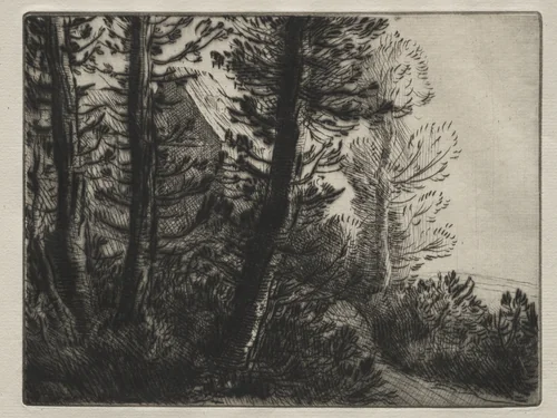 Guard House by Alphonse Legros, print, 1852-1911