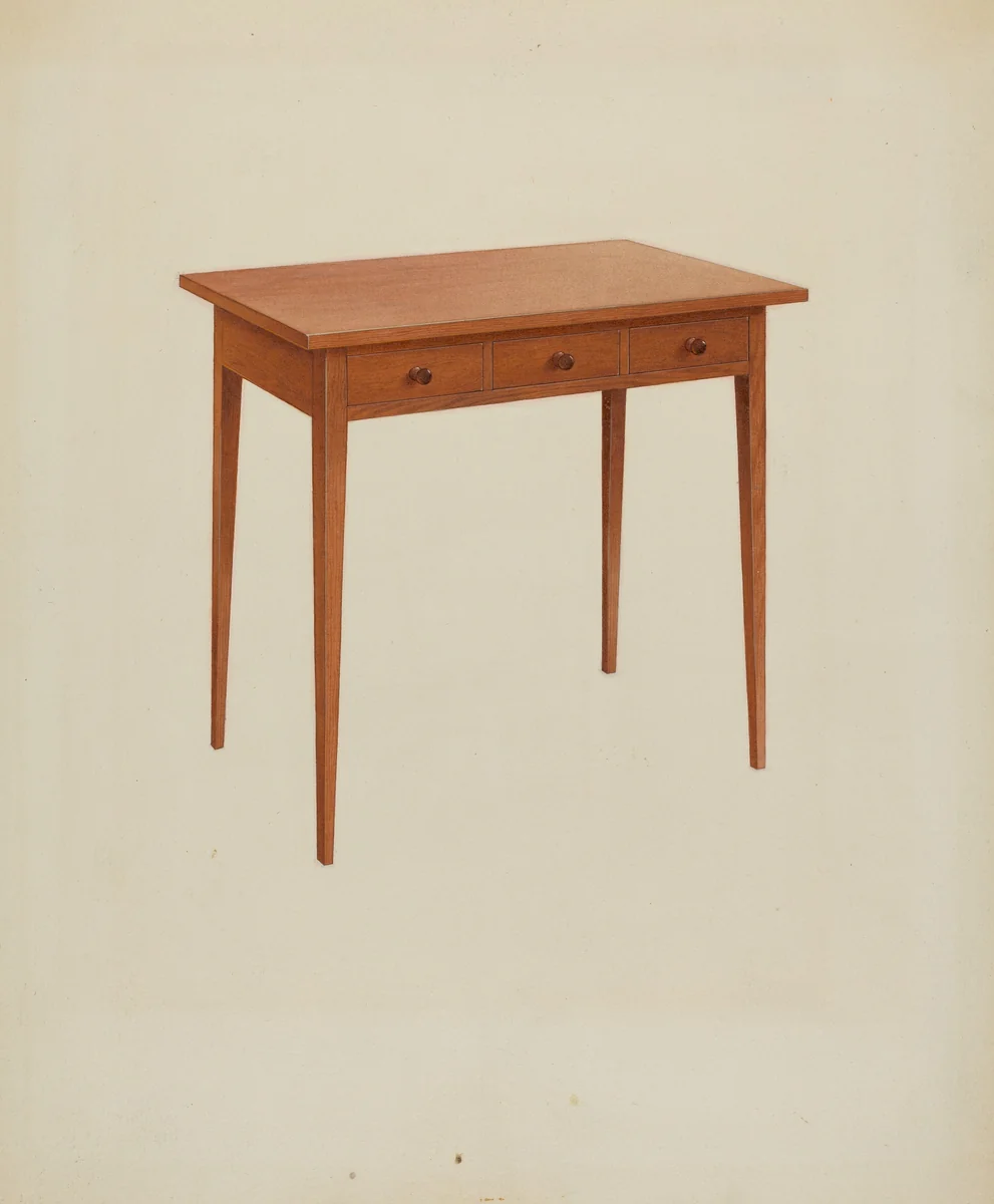 Shaker Table by John W. Kelleher, index of american design, 1938