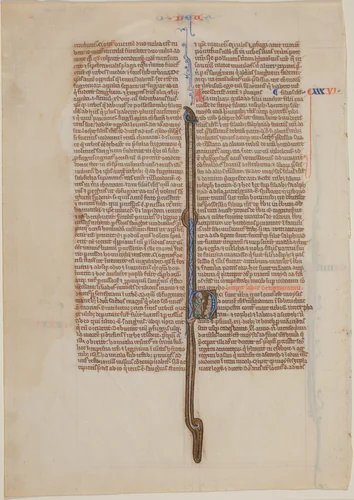 Manuscript Leaf from a Bible (Deuteronomy) by English 13th Century, drawing, 1240