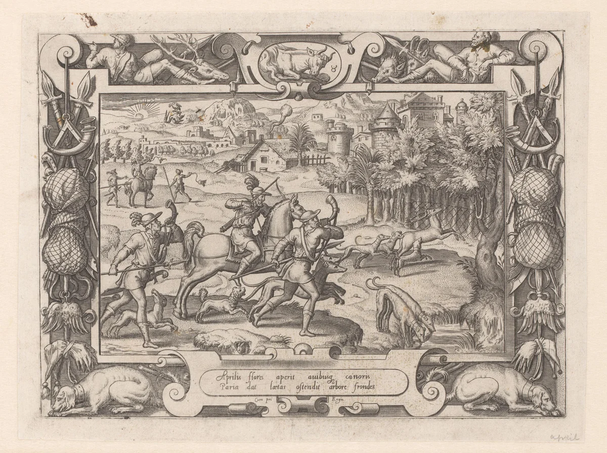 April by Etienne Delaune, print, 1566