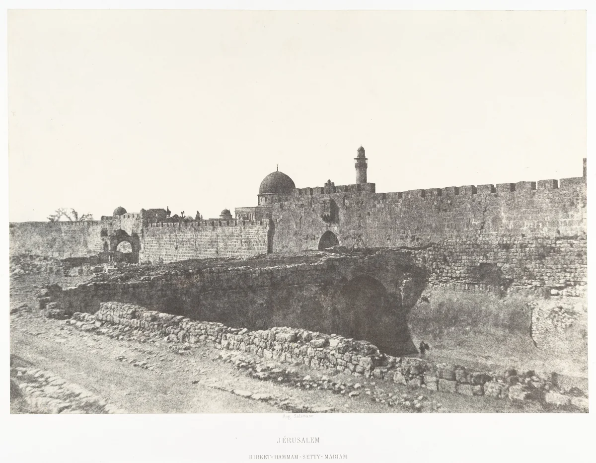 Jérusalem, Birket-Hammam-Setty-Mariam by Auguste Salzmann, photograph, 1854-1859