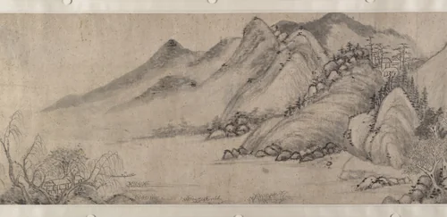 Streams and Mountains in Autumn Mist by Bian Wenyu, painting, 1634