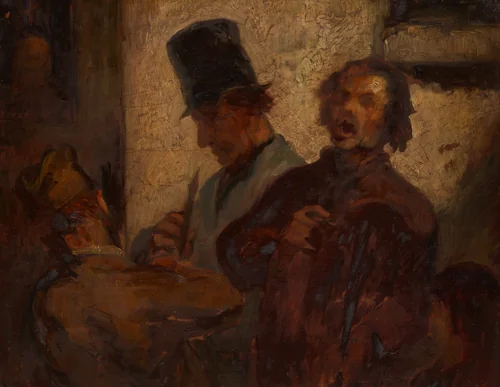 Street Musicians by Honoré-Victorin Daumier, painting, 1850-1860