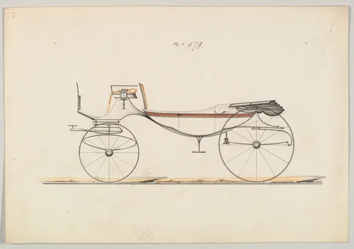 Design for Vis-à-vis/ Caleche, no. 579 by Brewster & Co., drawing, 1850-1870