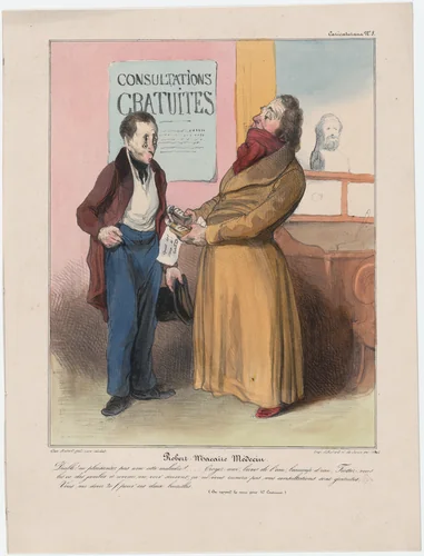 Plate 8: Robert Macaire, doctor, from 'Caricaturana,' published in Les Robert Macaires by Honoré Daumier, print, 1838