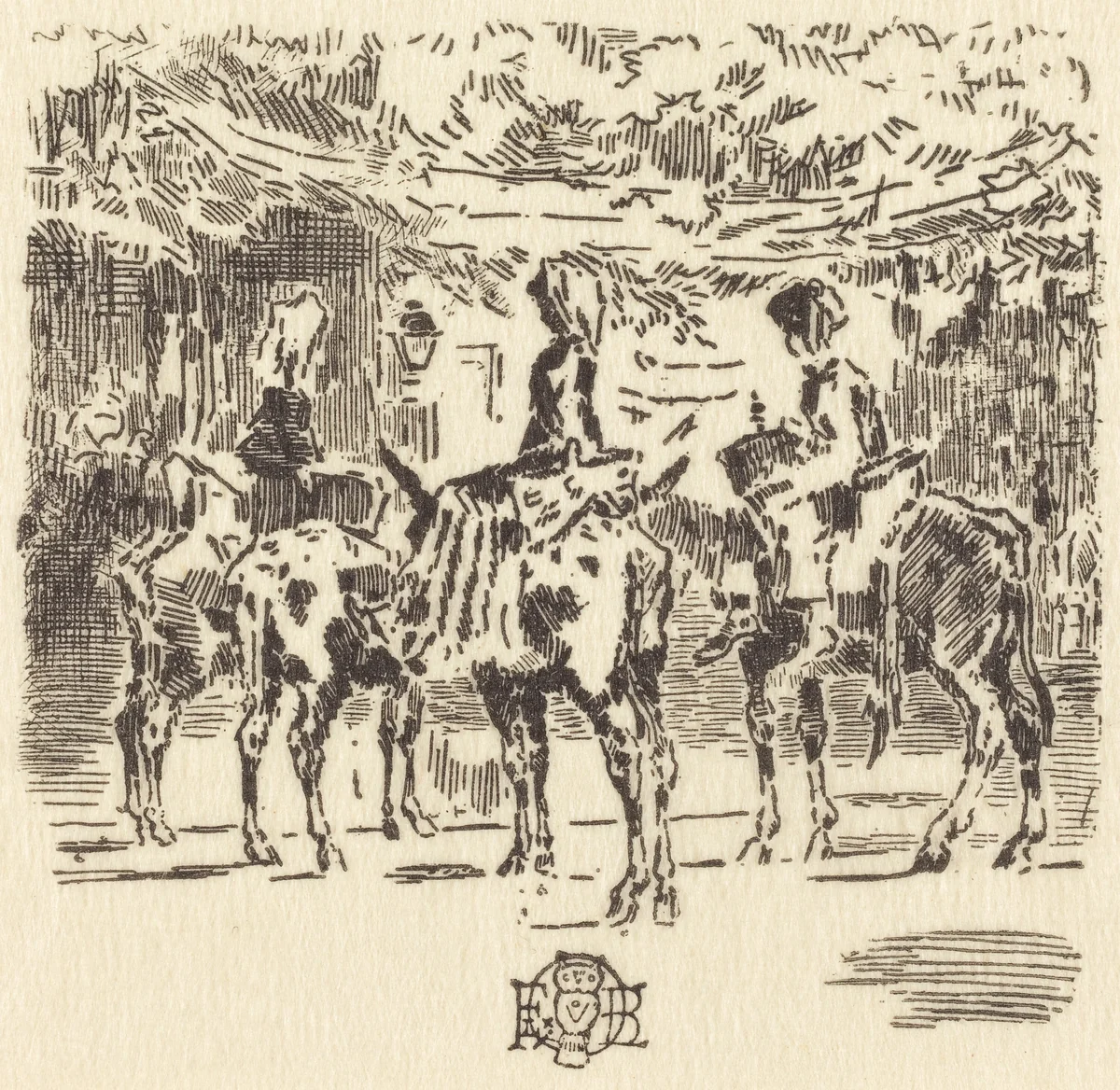 Les Petits Anes de Luchon by Félix-Hilaire Buhot, print, 1847-1898