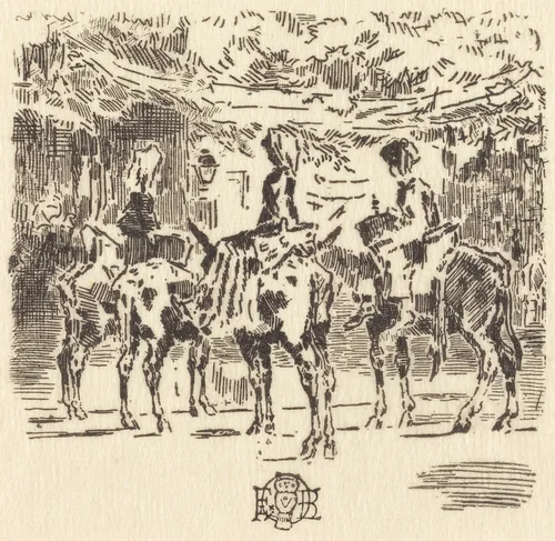 Les Petits Anes de Luchon by Félix-Hilaire Buhot, print, 1847-1898