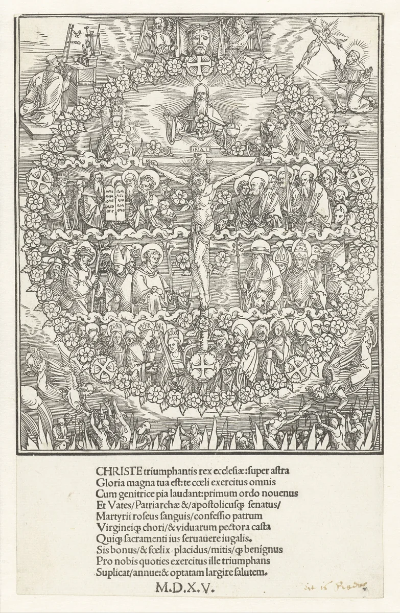 Christus in de rozenkrans by Unknown, print, 1515