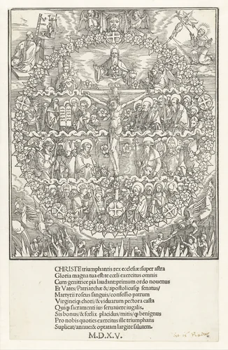Christus in de rozenkrans by Unknown, print, 1515